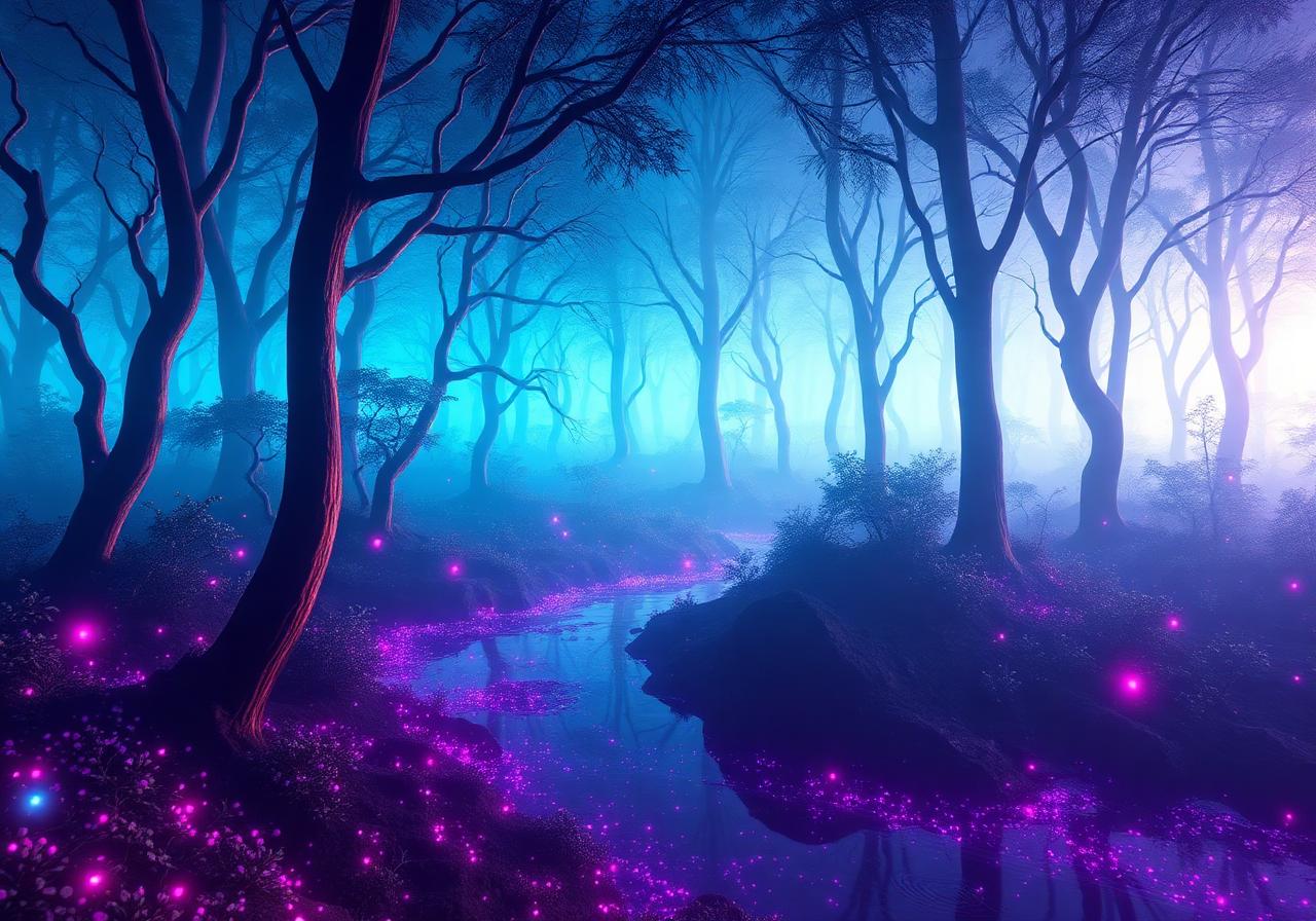 Bioluminescent calm space